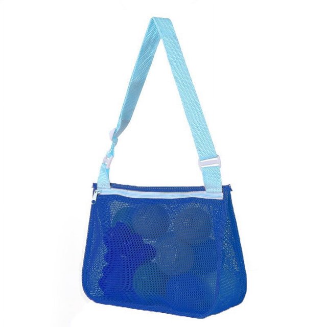 Bolsa de almacenamiento de juguetes para niños, bolsa de playa de viaje, bolsa de red de playa con perspectiva hueca, bolso de hombro