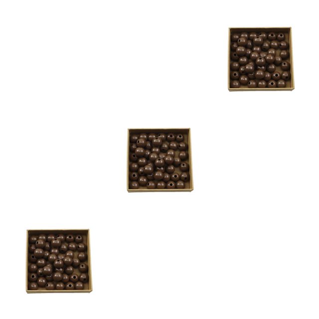 Advancent 100 Pieces Wood Beading Set Charm Necklace Decorations Spacer Balls Lightweight Bracelet Round Smooth Crafts Small Beads Type1 NO1