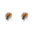thumbnail image 1 of Minnieouse Vintage Women Plume Fascinator Mesh Velo Clip Horquilla Flor Headwear Club Caballo Carreras Eventos Iglesia Negro + naranja negro+naranja 2piezas, 1 of 6