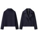 thumbnail image 2 of Abrigo Corto de Lana de Invierno para Mujer, Corte Holgado, Cruzado, Elegante, Tipo Blazer, Estilo Marinero Azul Marino M, 2 of 10