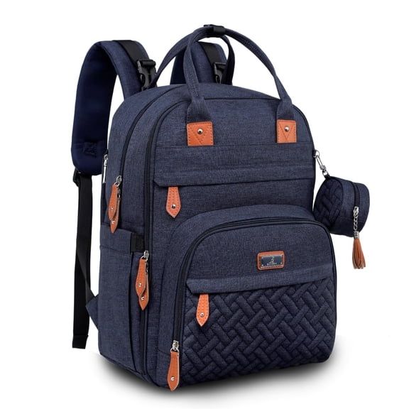 BabbleRoo Diaper Bag Backpack, Multifunction Original Baby Diaper Bag with Insulated Pockets Navy Blue
