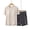 Beige, variant on LIZUOJUN Pajamas for Women with Built-in Bra Short Sleeve Shorts Round Neck Loose Sleepwear Loungewear 2 Piece Set Summer Spring Warm Weather - 1