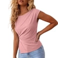 thumbnail image 5 of Womens Tops Sleeveless Top Soft Ruched Asymmetrical T Shirt for Women Breathable Summer Blouses for Women Slim Fit Tank Top Women's T Shirts Pink M 2026 Sales Under $6, 5 of 7