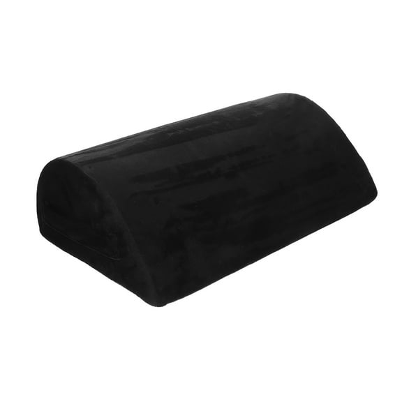 MEIBUTYUP Black Velvet Memory Foam Foot Rest Cushion for Travel, Non- Portable Foot Support with Washable Cover 17.5 x 14 x 6