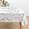 thumbnail image 3 of Waterproof Red Flower Table Cloth 60x60 inch for Square Tables - Wrinkle Resistant Print Floral Spring Tablecloth - Washable Table Cover for Kitchen Patio Parties Picnics Dining Occasion, 3 of 6