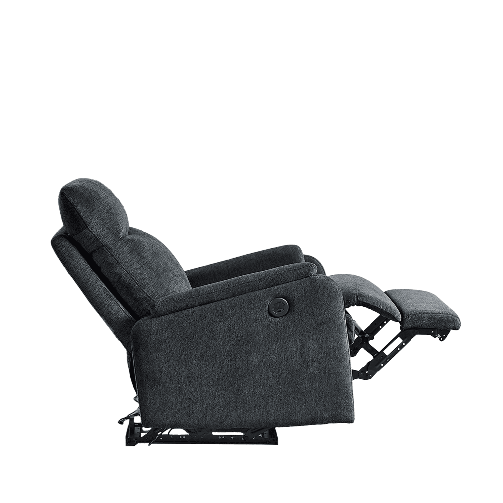 MAYEERTY Recliner Chair With Power function and Deep Body Cushions, Dark Gray Fabric Upholstery