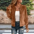 thumbnail image 3 of Teylalorva Women's Outerwear Coat Zip Up Bomber Jacket Casual Windbreaker with Pockets Daily Wear Coffee Size XL, 3 of 9
