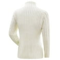 thumbnail image 5 of Arlun Women's Turtleneck Sweaters Cable Knit Long Sleeve Stretch Slim Fit Pullover Tops Fall Winter Casual Solid Color Basic Base Layer Sweater Trendy Winter Warm Outfits White XL, 5 of 5