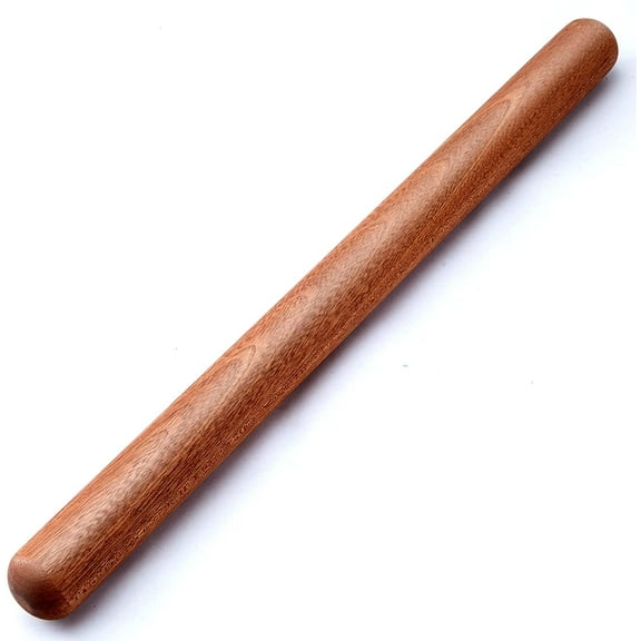 Wood Rolling Pin, Extra Long Thickened Rolling Pin for Baking, Wooden Dough Roller with Round Design at Both Ends for Multipurpose (15.7 X 1.26 inches, Natural)