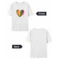 thumbnail image 6 of T Shirts for Women Short Sleeve Cotton Crewneck T-Shirt, Colorful Love Tie Dyeing Tee Tops Casual Basic T-Shirts, XS-5XL White 3XL, 6 of 7