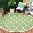 thumbnail image 2 of Safavieh Courtyard Alyssa Geometric Indoor/Outdoor Area Rug, Green/Beige, 7'10" x 7'10" Round, 2 of 10