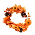 thumbnail image 4 of Couronne d'Automne de Citrouilles Porte d'Entrée Suspendue Couronne d'Automne de Feuilles d'Érable Couronne, 4 of 9