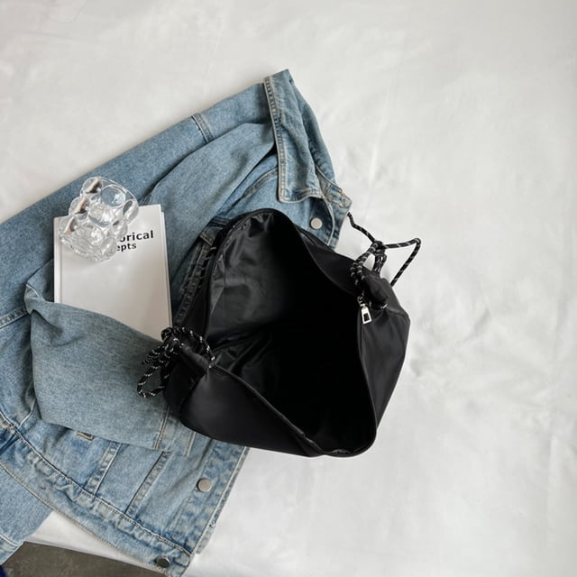 Bolso bandolera para mujer, bolso de nailon para bolas de masa hervida, regalo de cumpleaños, compras informales (negro) Wdftyju Para Estrenar