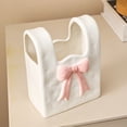 thumbnail image 4 of PEIBang Handbag Shape Ceramic Pencil Holder,White Pen Cup with Bowknot Desk Organizer,Cute Brush Holder for Home Decor, 4 of 6