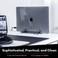 thumbnail image 2 of Vertical Laptop Stand for Desk - Adjustable Laptop Holder for Universal Compatibility - Saves Space & Improves Device Airflow - Use as MacBook Stand or Laptop Dock - Weighted Steel Frame, 2 of 8