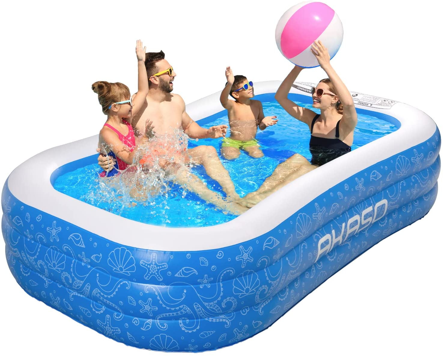 Sable Inflatable Pool, Rectangular Swimming Pools for Kids, Adult 