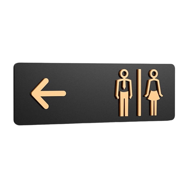Letrero de baño con placa de exhibición, letrero extraíble para hombre y mujer, letrero moderno multifuncional para baño, letrero para baño para Tipo C