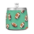 thumbnail image 7 of Yayeee Ashtray with Lid for Cigarette Smokeless Stainless Steel Home Ash Holder, Green American Footballs, 7 of 7
