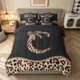 thumbnail image 3 of Homewish Princess Initial C Letter Bedding Comforter Set 7pcs for Girls Women, Fashion Bowknot Monogrammed King Bedding Sets, Black Reversible, 3 of 9