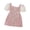 Pink, variant on Zwiiyzr 2-8 Years Toddler Girls Spring And Summer Dresses Bubble Sleeve Patchwork Plaid Pearl Small Furs Ball Short Sleeved Dresses Blue