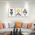thumbnail image 4 of Abstract Geometry Wall Art Prints, 3 Framed 12 x 16 inch Canvas, Bedroom Living Room Bathroom Decor, 4 of 6