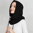 thumbnail image 2 of EYNMVR Oversize Hooded Scarf Hat Knit Balaclava for Women Men Winter Neck Gaiters Beanie Skull Cap Drawstring Neck Warmer, 2 of 5