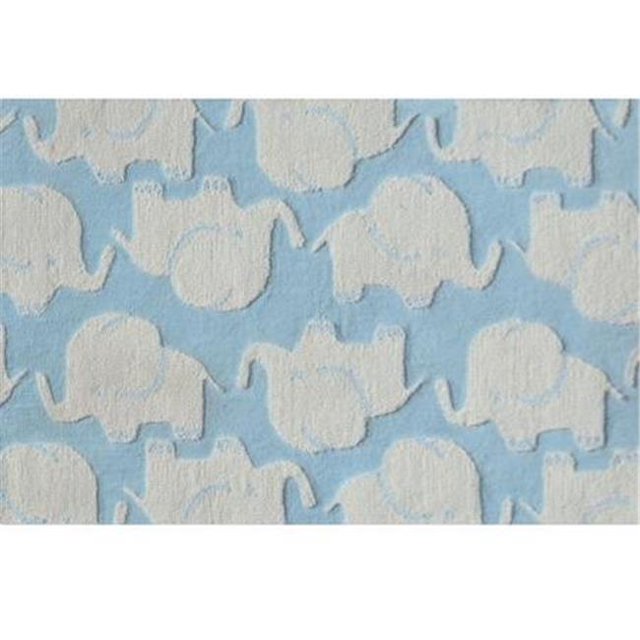 Rug Market 74168B 2.8 x 4.8 ft. Elephant Area Rug - Blue & White
