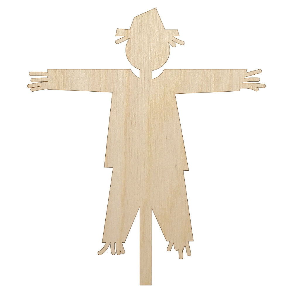 Unfinished laser cut Blank scarecrow wood door hangers silhouette full body