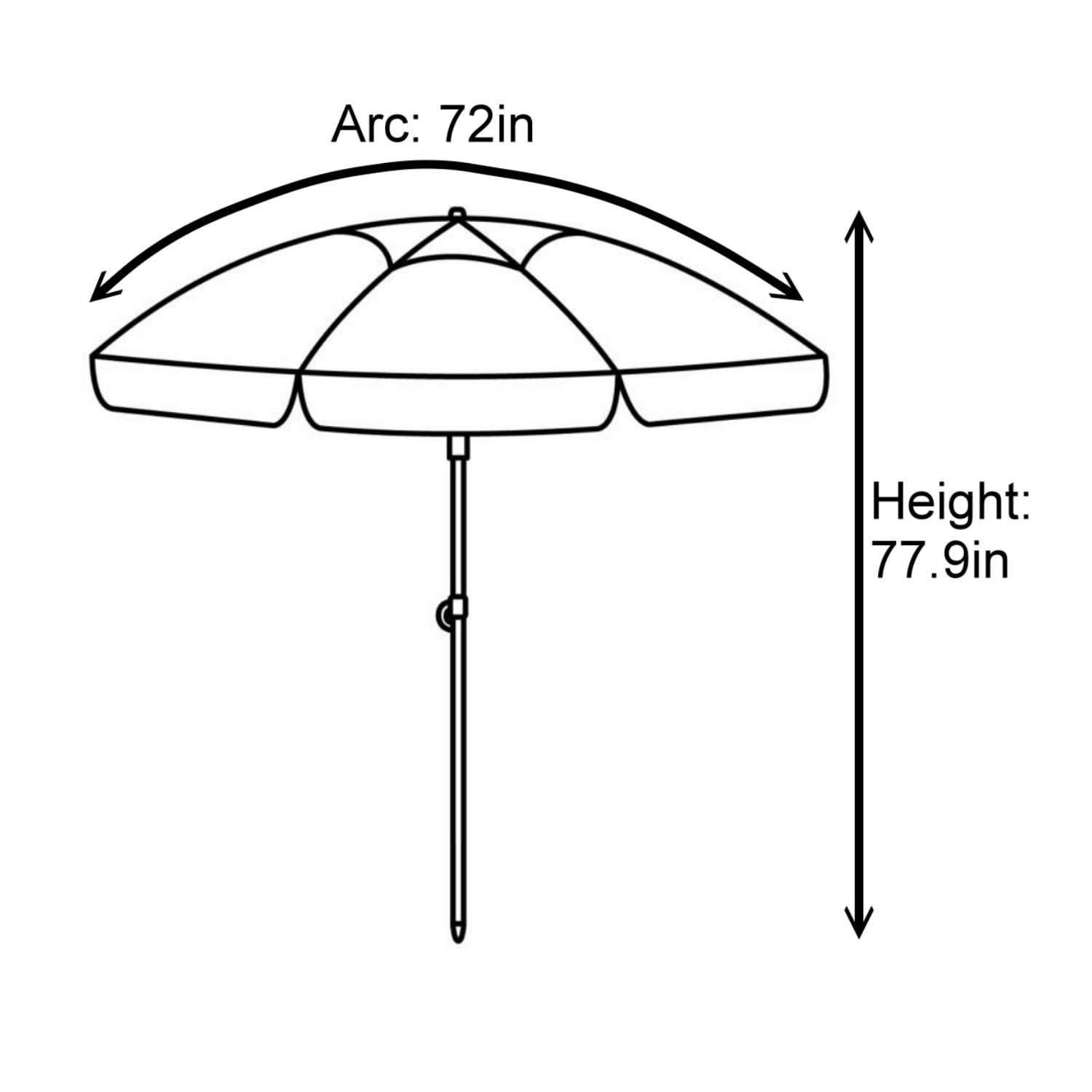 Mainstays 6' Blue Stripe Portable Beach Umbrella, UV Protection