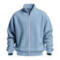 thumbnail image 5 of Hvogkswy Lightweight Jackets for Men Solid Loose Waffle-Knit Zip Up Collared Jacket Fall Casual Comfy Travel Hiking Sports Jacket, 5 of 6