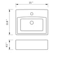 thumbnail image 4 of vidaXL Ceramic Bathroom Sink Basin with Faucet Hole Black Square, 4 of 4