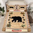 thumbnail image 2 of Homewish Animal Bear Full Size Sheets 4-Piece for Female Men Adults,Retro Vintage Breathable Bed Sheets,Jungle Woodland Wildlife Lightweight Sheet Sets,Lightweight Room Decor, 2 of 7