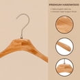 thumbnail image 4 of Unique Bargains 2Pcs Wood Nonslip Space Saving Clothes Hangers Natural 15.7inch, 4 of 6