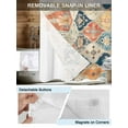 thumbnail image 3 of No Hook Cloth Fabric Shower Curtain with Snap in Liner, Retro Morocco Waterproof Shower Curtains Set with See Through Top Window, Colorful Rustic Abstract Shabby Texture Bath Curtains Shower 36"x72", 3 of 6