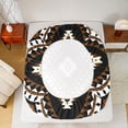 thumbnail image 5 of jejeloiu Vintage Aztec Rhombus Twin Sheet Sets,Brown Black White Twin Fitted Sheet,Boho Tribal Geometric Flat Sheet For Kids,Luxury Bedroom Decor,3 Pieces, 5 of 7