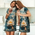 thumbnail image 4 of Gukieu Mountain Lotus Serenity Print Women's Nightgown, A-line Round Neck Short-sleeved Nightgown Pajamas Home Wear Suitable for Home and Outing, 4 of 6