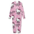 thumbnail image 3 of Hello Kitty Unisex Onesie Pajamas Zipper Jumpsuit Hooded One Piece Sleepwear for Family Mens Womens, 3 of 7