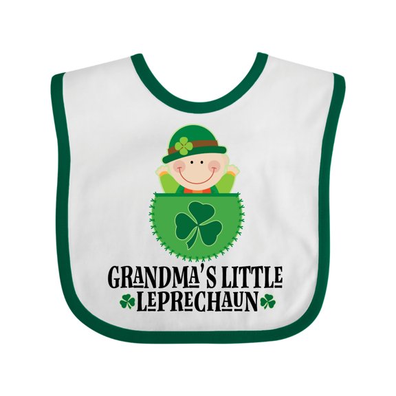 Inktastic Irish Grandma Little Leprechaun Boys or Girls Baby Bib