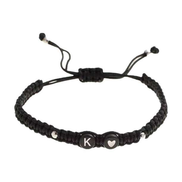 LUVCLS Pulsera con 6 iniciales del alfabeto en forma de corazón, joyería hecha a mano, plegable, nombre de Arizona, Br, W, нд