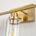 thumbnail image 3 of Briignite 3 Light Bathroom Light Fixture in Brushed Brass – Modern Farmhouse Vanity Light with Glass Shades for Bathroom, Bedroom, Living Room, 3 of 7