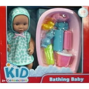 Kid Connection 12.25" Teal Outfit African American Bathing Baby