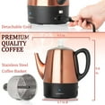 Mixpresso Electric Coffee Percolator 4 Cup Coffee Maker Copper Camping
