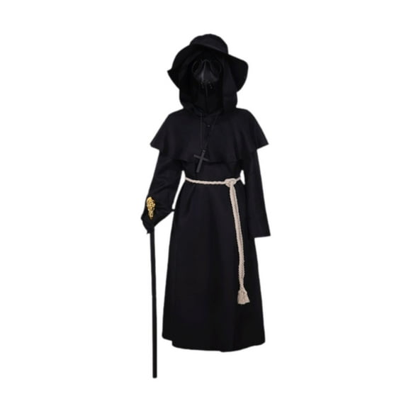 KLKCMS Halloween Plague Doctor Costumes Set Creative Breathable Decor Roles Playing for 150