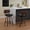 Black + PU Leather + Foam, variant on Set of 3 Counter Height Bar Stools - 26 inch Rattan Counter Height Stools with Cane Back, Upholstered Seat, Walnut Craftsmanship, Swivel Counter Stools for Island/Kitchen/Counter/Bar,Beige