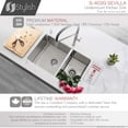 thumbnail image 4 of Stylish Undermount 28" Stainless steel double bowl 60/40 kitchen sink with Grids & Strainers S-403G, 4 of 11