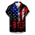thumbnail image 2 of GaThRRgYP Short Sleeve Crew Neck Tops USA Flag Tee Shirts for Men,Men's Printing Button Casual Short Sleeve Turndown Collar Blouse Shirt Multicolor XXXXL, 2 of 3
