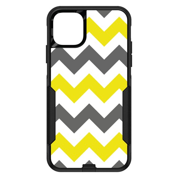 DistinctInk Custom SKIN / DECAL compatible with OtterBox Commuter for iPhone 11 Pro (5.8" Screen) - Grey Yellow Chevron Stripes - Chevron Stripes Pattern