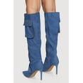 thumbnail image 3 of Women's Knee High Stiletto Boots with Cargo Pockets, 3 of 3