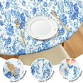 thumbnail image 4 of Pioneer Flower Floral Print Pattern Round Fitted Tablecloth with Elastic Edge,Dining Table Cover Waterproof,Outdoor Round Tablecloth for Camping,Dining,Indoor and Outdoor, 4 of 7