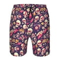 thumbnail image 3 of Balery music Skull record Guitar Traje de Baño Estilo Hawaiano para Hombre, Shorts de Secado Rápido con Bolsillos-Small, 3 of 6